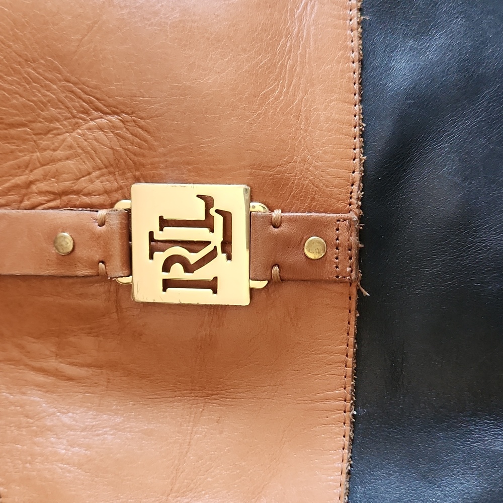 Ralph Lauren black and tan riding boots size 7.5 - Picture 2 of 16